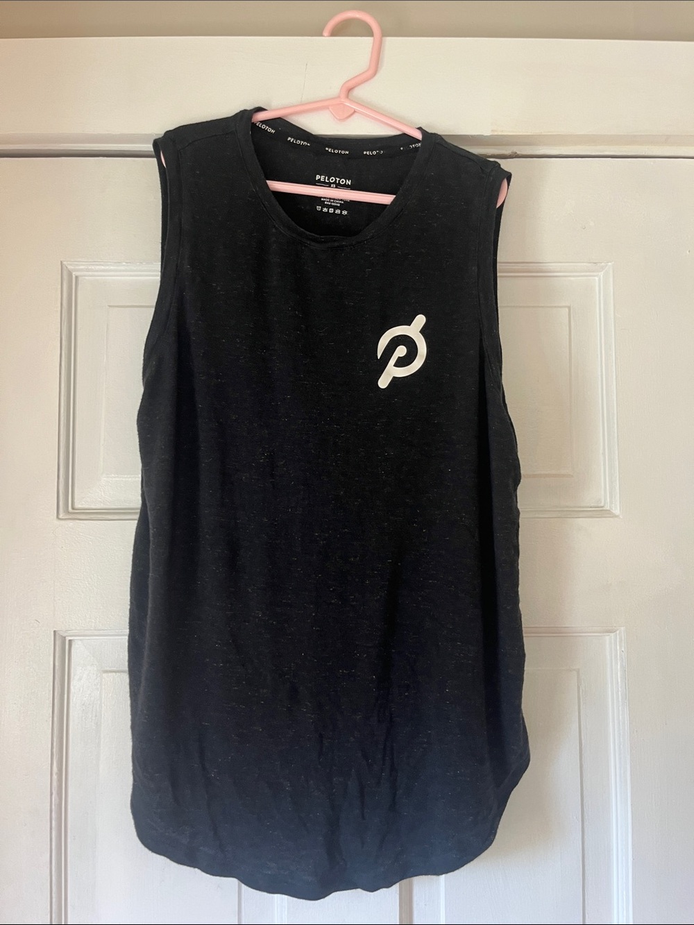 Peloton Black Sleeveless Logo Muscle Tee